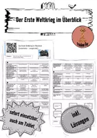 Vorschau - Arbeitsblätter - Der Erste Weltkrieg im Überblick (videogestützt) - Deckblatt