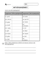 Vorschau - Arbeitsblätter - Arbeitsblatt Mitvergangenheit, starke Verben - Deckblatt