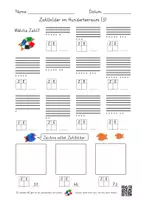 Vorschau - Arbeitsblätter - Zahlbilder im Hunderterraum (9 AB mit Lernvideolink) - Deckblatt