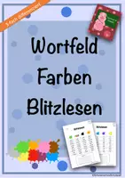 Vorschau - Fördermaterial/Inklusion - Wortfeld Farben-Blitzlesetabelle differenziert - Deckblatt