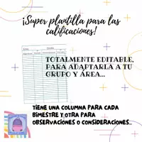 Vista previa - Otros - Planilla para calificaciones - Portada