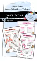 Vorschau - Arbeitsblätter - Present Tenses: Merkblätter (ausgefüllt und leere Vorlage) - Deckblatt