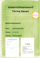 Vorschau - Stundenentwürfe - Unterrichtsentwurf Sachunterricht Türme - Deckblatt