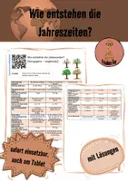 Vorschau - Arbeitsblätter - Wie entstehen die Jahreszeiten? (videogestützt) - Deckblatt