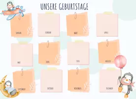 Vorschau - Präsentationen/Tafelbilder - Geburtstagskalender für die Pinguinklasse - Seite 1