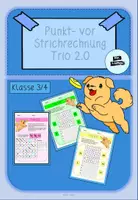 Vorschau - Arbeitsblätter - Kostenlos: Trio 2.0 - zum Üben der Regel: Punkt- vor Strichrechnung - Deckblatt