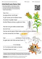 Vorschau - Arbeitsblätter - Arbeitsblatt "Mais" + Onlineübung & MP3 + Infografik - Deckblatt