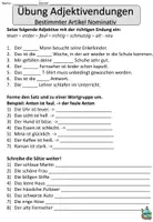 Aperçu - Feuilles d'exercices - Exercices Fin de l'adjectif article défini allemand - Page de couverture