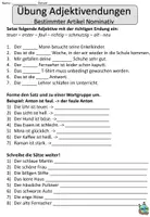 Aperçu - Feuilles d'exercices - Exercices Fin de l'adjectif article défini allemand - Page 2