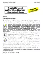 Vorschau - Arbeitsblätter - Arbeitsblätter - Lineare Funktionen - Deckblatt