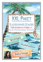 Vorschau - Poster - XXL Paket: ALLE Klassenzimmer Schilder zum Schulstart (128 Schilder in je 3 Farben inkl. TAGESTRANSPARENZ, FÄCHER und METHODEN für dein Classroom-Management) - Deckblatt