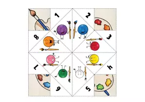 Aperçu - Jeux - Colors, shapes and numbers COOTIE CATCHERS (FORTUNE TELLERS) - Page 3