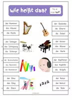 Vorschau - Arbeitsblätter - DAZ Klammerkarten Musik A1/A2 + Arbeitsblatt - Seite 3
