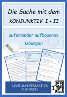 Vorschau - Arbeitsblätter - Die Sache mit dem Konjunktiv - auch interaktiv - Deckblatt