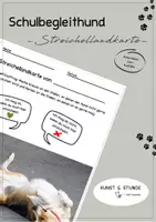 Vorschau - Arbeitsblätter - Schulbegleithund Streichellandkarte / Arbeitsblatt - Deckblatt