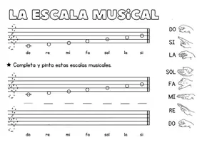 Vista previa - Hojas de trabajo - Las notas de la escala ♩♫ // Canción 🎤 - página 2