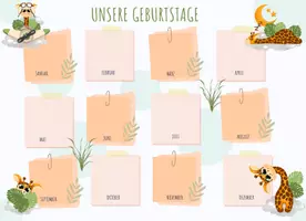 Vorschau - Poster - Geburtstagskalender für die Giraffenklasse - Seite 1