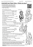 Vorschau - Arbeitsblätter - Lernplakat + Arbeitsblatt "Maria - Mutter von Jesus" + Onlineübung & MP3 + Mindmap + Infografik - Seite 1