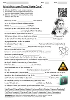 Vorschau - Arbeitsblätter - Arbeitsblatt "Marie Curie" + Onlineübung & MP3 + Mindmap + Infografik - Deckblatt