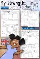 Vorschau - Arbeitsblätter - My Strengths - Growth Mindset Sketchnotes - Englischunterricht - Deckblatt