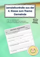 Vorschau - Klassenarbeiten - Materialpaket: LKZ Wasser + Gemeinde 4. Klasse - Deckblatt