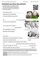 Vorschau - Arbeitsblätter - Arbeitsblatt "Max und Moritz" + Onlineübung & MP3 + Mindmap + Infografik - Deckblatt