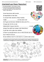 Vorschau - Arbeitsblätter - Arbeitsblatt "Meerestiere" + Onlineübung & MP3 + Infografik - Deckblatt