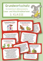 Vorschau - Fördermaterial/Inklusion - Abschreibkartei zum Grundwortschatz der 3. Klasse - Deckblatt