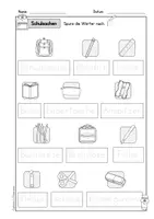 Vorschau - Stationenlernen - Deutsch/ DaZ - Schulsachen/ Schule - Sparpaket Bildkarten, Arbeitsblätter, Miniwörterbuch, Sprachförderung - Seite 3