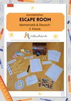 Vorschau - Stationenlernen - sommerlicher Escape Room - 3. Klasse M+D - Deckblatt