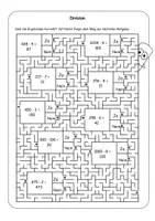 Vorschau - Arbeitsblätter - Addition/Subtraktion/Multiplikation/Division - Labyrinth - Deckblatt
