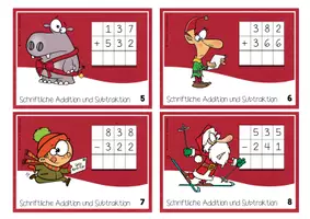 Vorschau - Stationenlernen - Schleichaufgaben: Schriftliche Addition und Subtraktion im Zahlenraum bis 1000 (Weihnachtsversion) - Seite 2