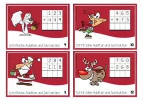Vorschau - Stationenlernen - Schleichaufgaben: Schriftliche Addition und Subtraktion im Zahlenraum bis 1000 (Weihnachtsversion) - Seite 3