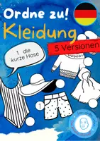 Vorschau - Arbeitsblätter - Ordne zu! Thema Kleidung mit Lösung, 5 Versionen - Deckblatt