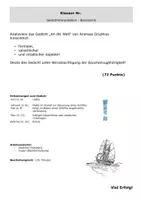 Vorschau - Klassenarbeiten - Klausur - Gedichtanalyse - Gryphius - An die Welt - Barock - Lyrik - unterwegs sein - Interpretation - Seite 2