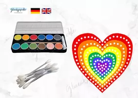 Vorschau - Stationenlernen - Regenbogen Formen Tupfbild mit Wattestäbchen, Fingerfarbe - Deckblatt