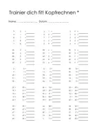 Vorschau - Arbeitsblätter - Trainier dich fit! Kopfrechnen - Deckblatt
