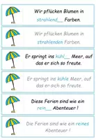 Vorschau - Aufgabenkarten - DaF / DaZ Ukrainisch: Endungen der Adjektive Sommer - Übungskarten - Seite 1