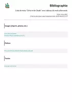 Aperçu - Feuilles d'exercices - Liste de mots "Orte in der Stadt" avec tableau de mots allemands - Page 1