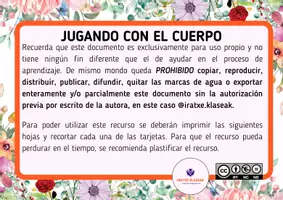 Vista previa - Refuerzo / NEE / Materiales de apoyo - Juego Cartas Jugando con el cuerpo humano (en catalán) - página 2
