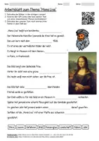 Vorschau - Arbeitsblätter - Lernposter + Arbeitsblatt "Mona Lisa" + Onlineübung & MP3 + Mindmap + Infografik - Seite 1