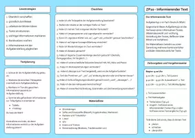 Vorschau - Merkblätter - ZP10 NRW Deutsch MSA Informierender Text Handout - Seite 1