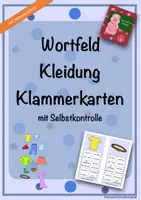 Vorschau - Spiele - Wortfeld Kleidung: Klammerkarten mit Selbstkontrolle - Deckblatt