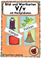 Vorschau - Präsentationen/Tafelbilder - Tafelmaterial - Wörter mit Vv (36 Bild- und Wortkarten) - Deckblatt