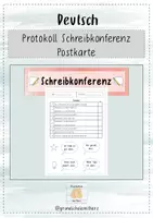 Vorschau - Arbeitsblätter - Protokoll Schreibkonferenz Postkarte - Deckblatt