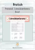 Vorschau - Arbeitsblätter - Protokoll Schreibkonferenz Brief - Deckblatt