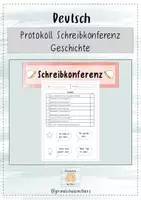 Vorschau - Arbeitsblätter - Protokoll Schreibkonferenz Geschichte - Deckblatt