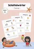 Vorschau - Arbeitsblätter - Schüttelwörter - Sommer (Farbe & SW) - Deckblatt