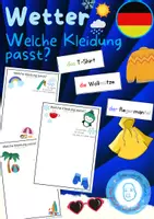 Vorschau - Arbeitsblätter - Kleidung passt? Wetter, Wortkarten in Silbenschrift - Deckblatt