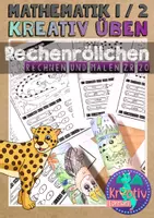 Vorschau - Arbeitsblätter - Materialpaket: Rechnen und Malen bis 20 - Rechenröllchen - Seite 1